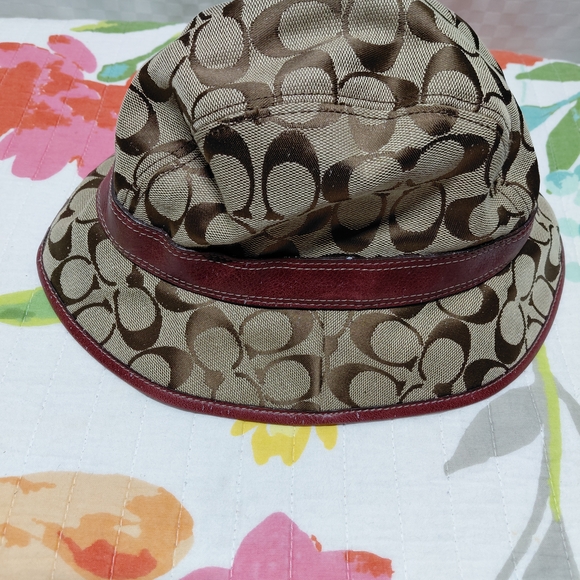 Coach Brown and Red Patterned Hat main image 5